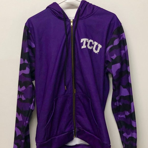 TCU Horned Frogs Men’s Full Zip Polyester Fleece Jacket - Only One Ever Made! - Picture 1 of 2